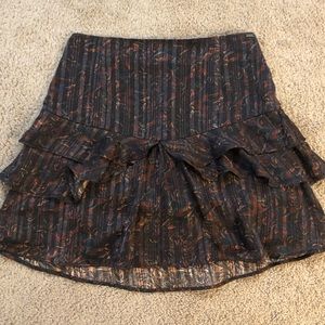 IKKS ruffled mini skirt with metallic detail